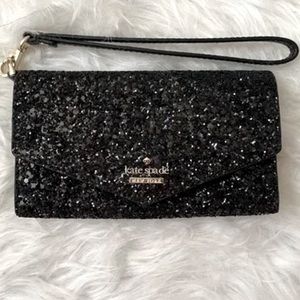 COPY - NWT ♠️ Kate Spade ♠️ Laurel Way iPhone Wristlet! Black glitter